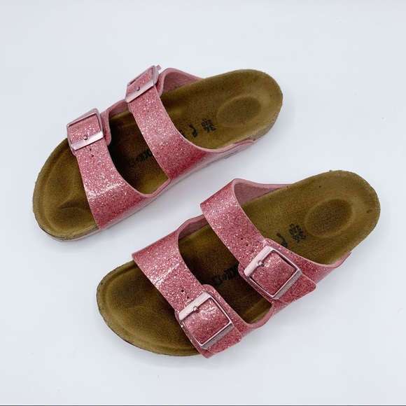 Birkenstock Girls Pink Glitter Two Buckle Strap Sandals 34 - Picture 3 of 13